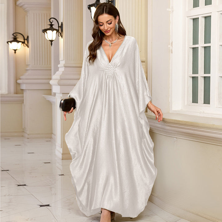 Dame elegant Kaftan med dyb V-hals og flydende silhuet Stilla