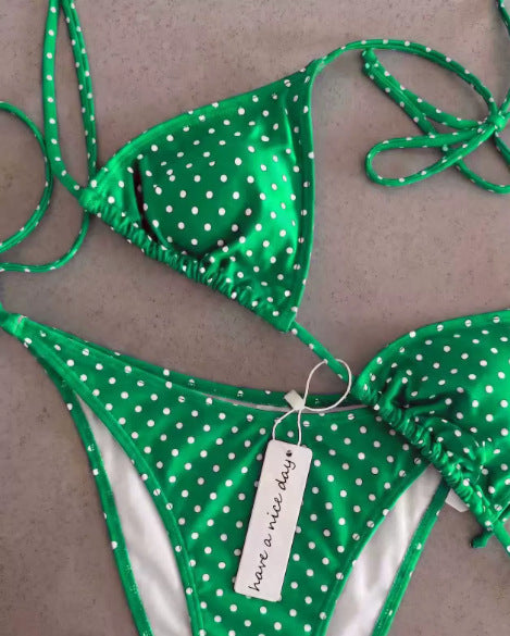 Dame Triangel-Bikini med prikkemønster Skovae