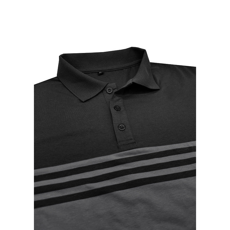 Herre polo-shirt med moderne stribemotiv og åndbart stof Stilla