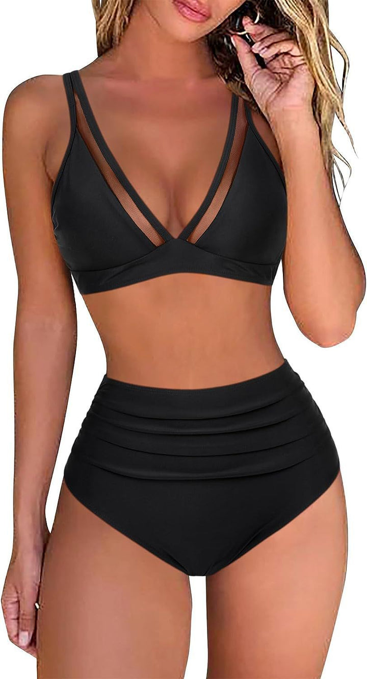 Dame Sporty Bikini-sæt med åndbart mesh-udskæring fremstilling Skovae