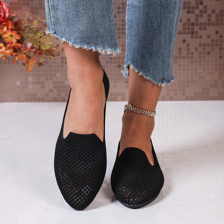 Dame Åndbare Slip-On Ballerinaer med åndbart Mesh-Overmateriale Stilla