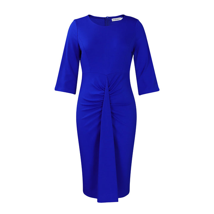 Dame Raffineret Midikjole med Drapering og elegante Ærmer Stilla