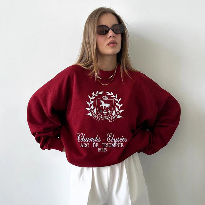 Dame afslappet sweatshirt med moderne logo-design og oversized pasform Stilla