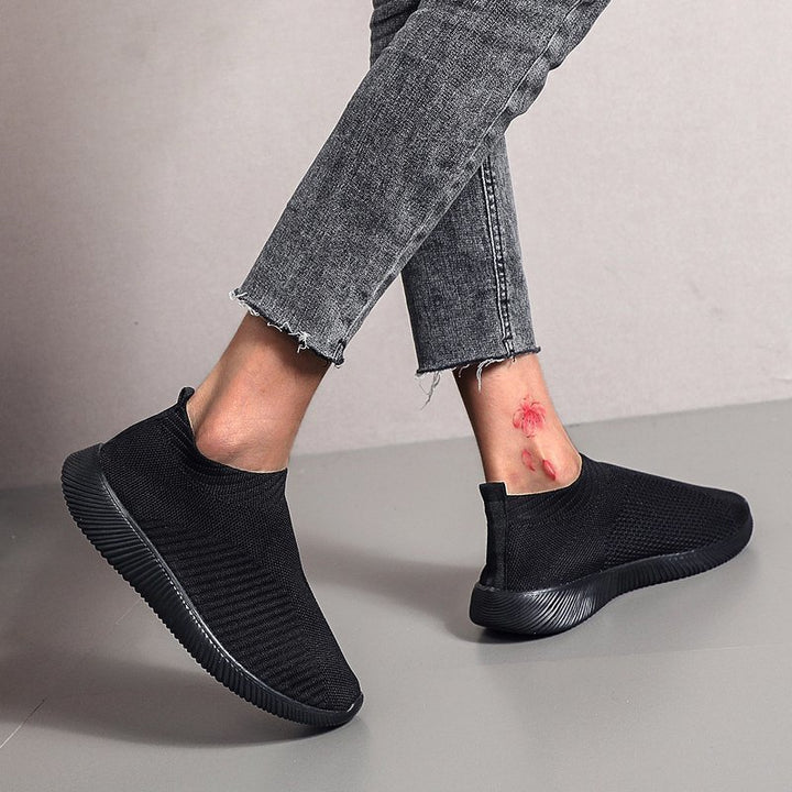 Dame åndbare Slip-On Sneakers med elastisk overdel og stødabsorberende sål Stilla