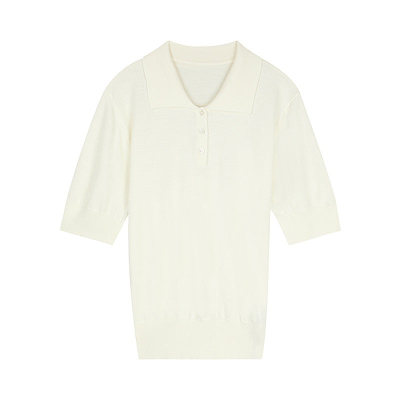 Dame Polo-pullover med moderne krave og knapdetaljer Stilla