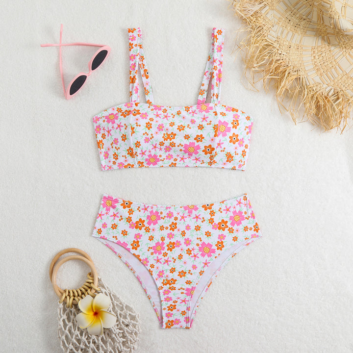 Dame Højt skåret bikini med blomsterprint Stilla
