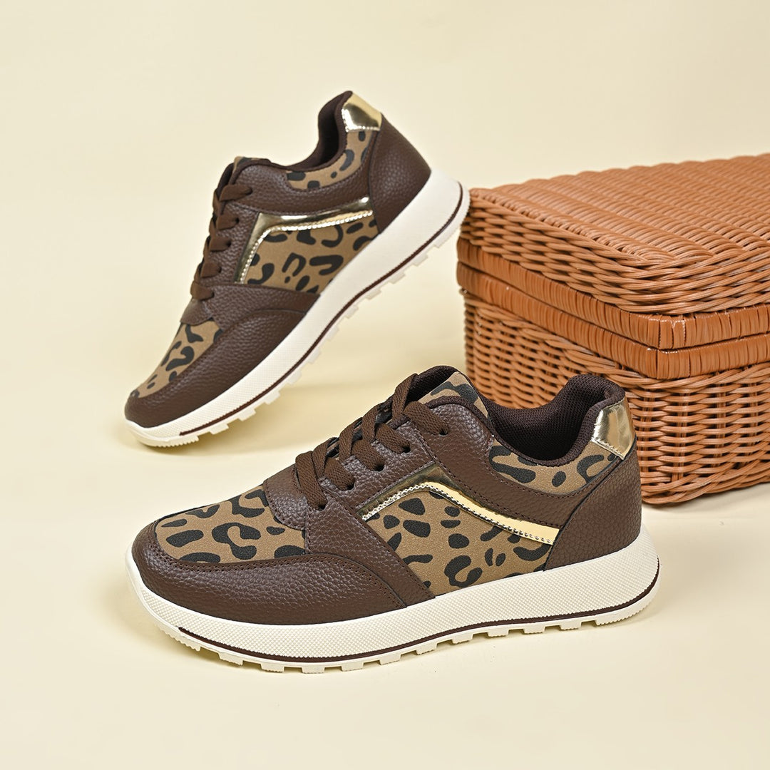 Dame Sneakers med stilfuldt leopardmønster og komfortabel dæmpning Stilla