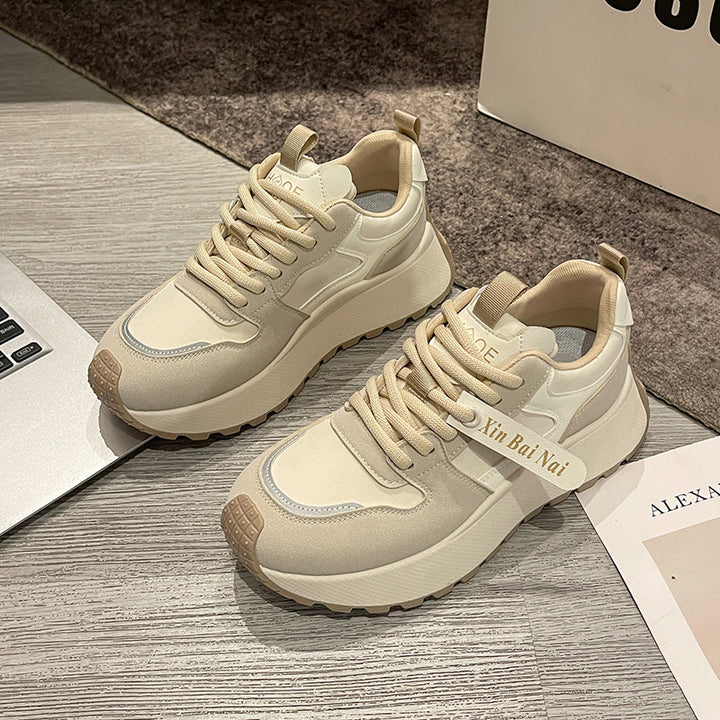 Dame Chunky Sneakers med tyk sål og åndbar overmaterialekombination Stilla