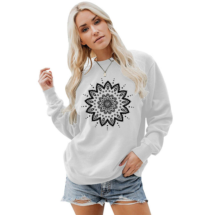 Kvinders sweatshirt med kreativt mandala design og afslappet snit Stilla
