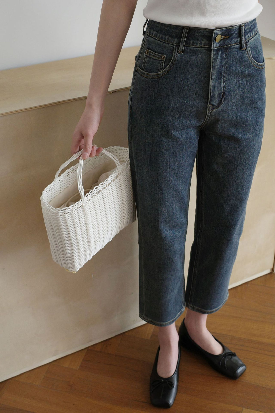 Damejeans med løs pasform og høj talje Stilla