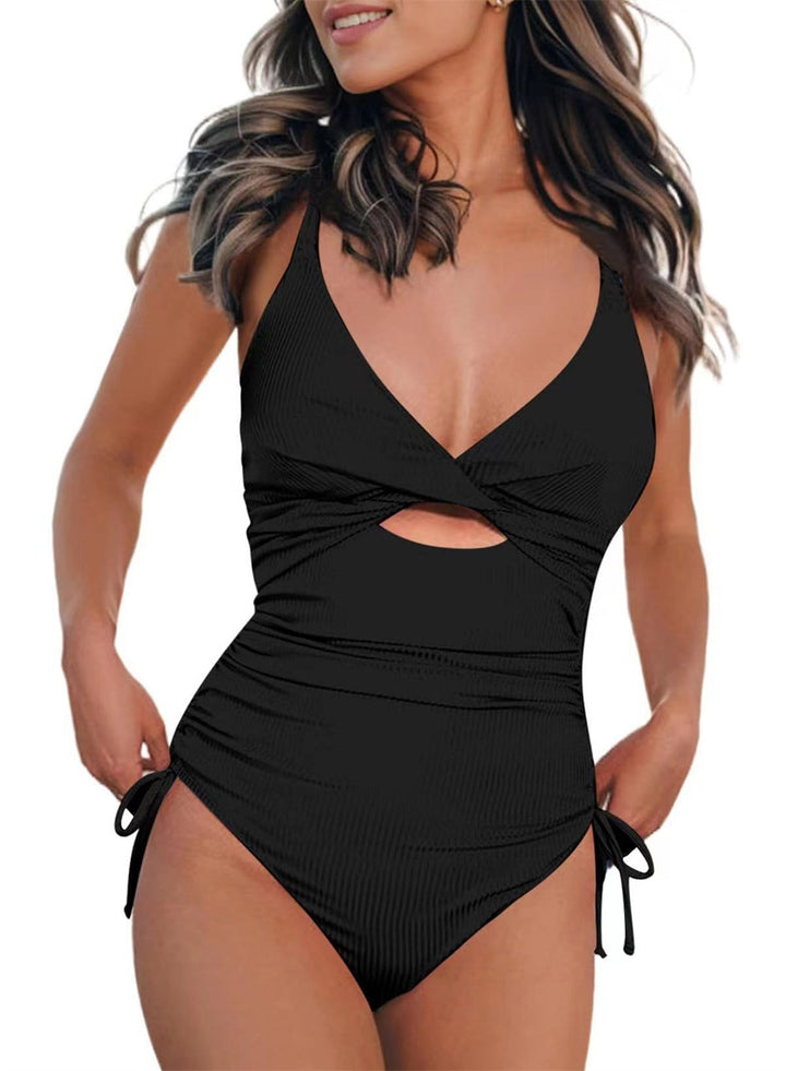 Femme High-Cut Rynkede badedragt med justerbare detaljer Stilla