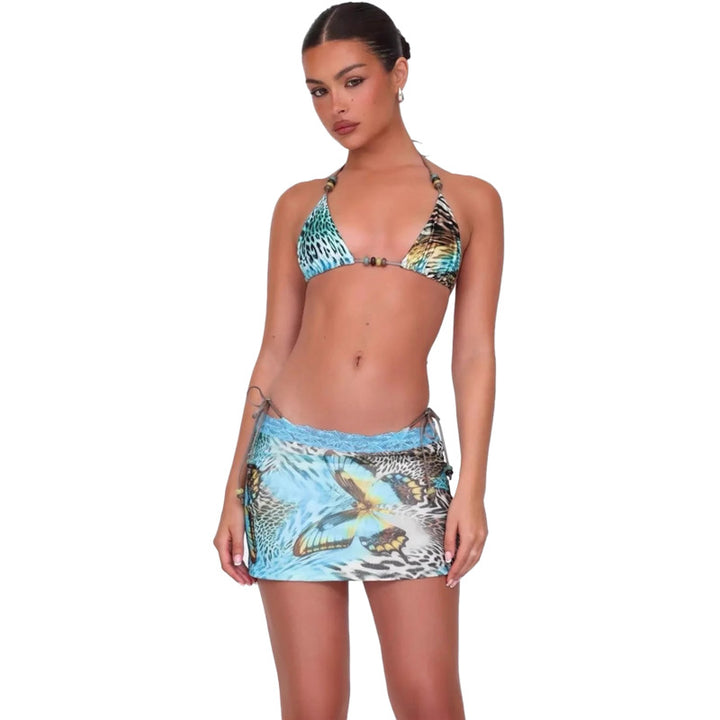 Dame bikinisæt med unikt sommerfuglemotiv og sart design Stilla