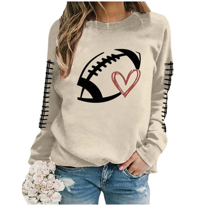 Kvinders sweatshirt med sporty fodboldmotiv og afslappet pasform Stilla