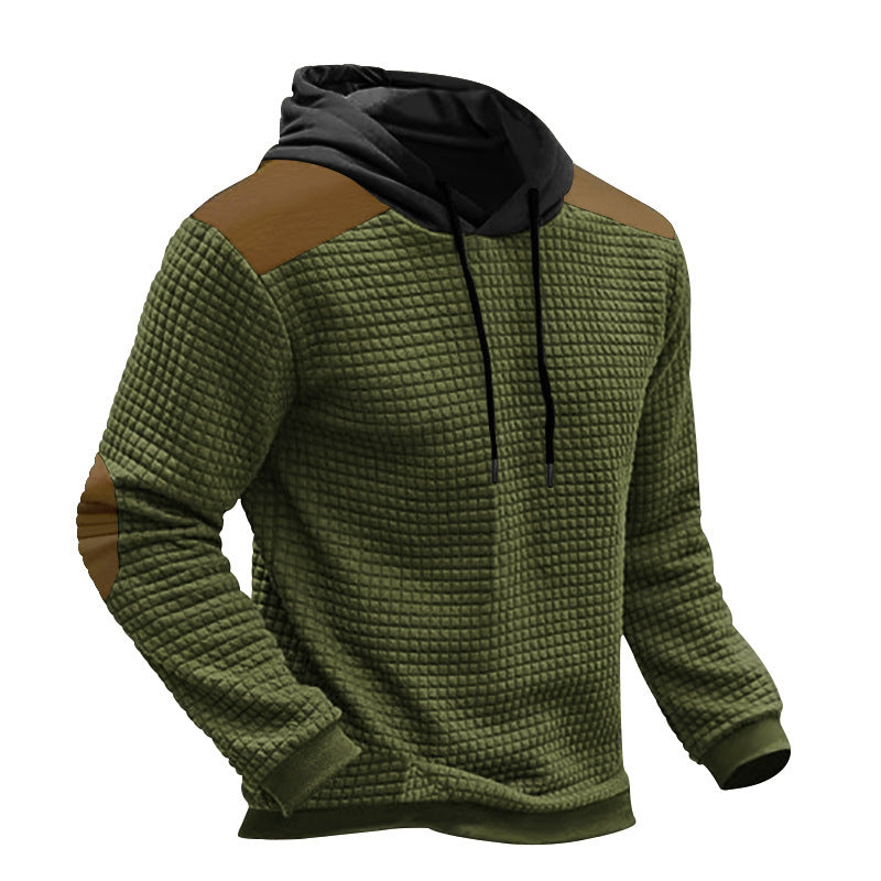 Herrer sporty hoodie med struktureret yttermateriale og kontrastelementer Stilla