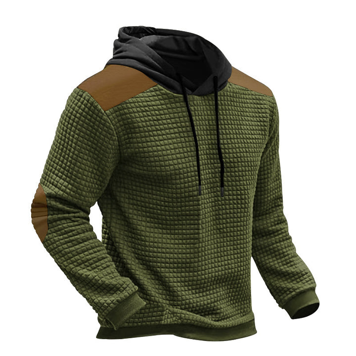 Herrer sporty hoodie med struktureret yttermateriale og kontrastelementer Stilla