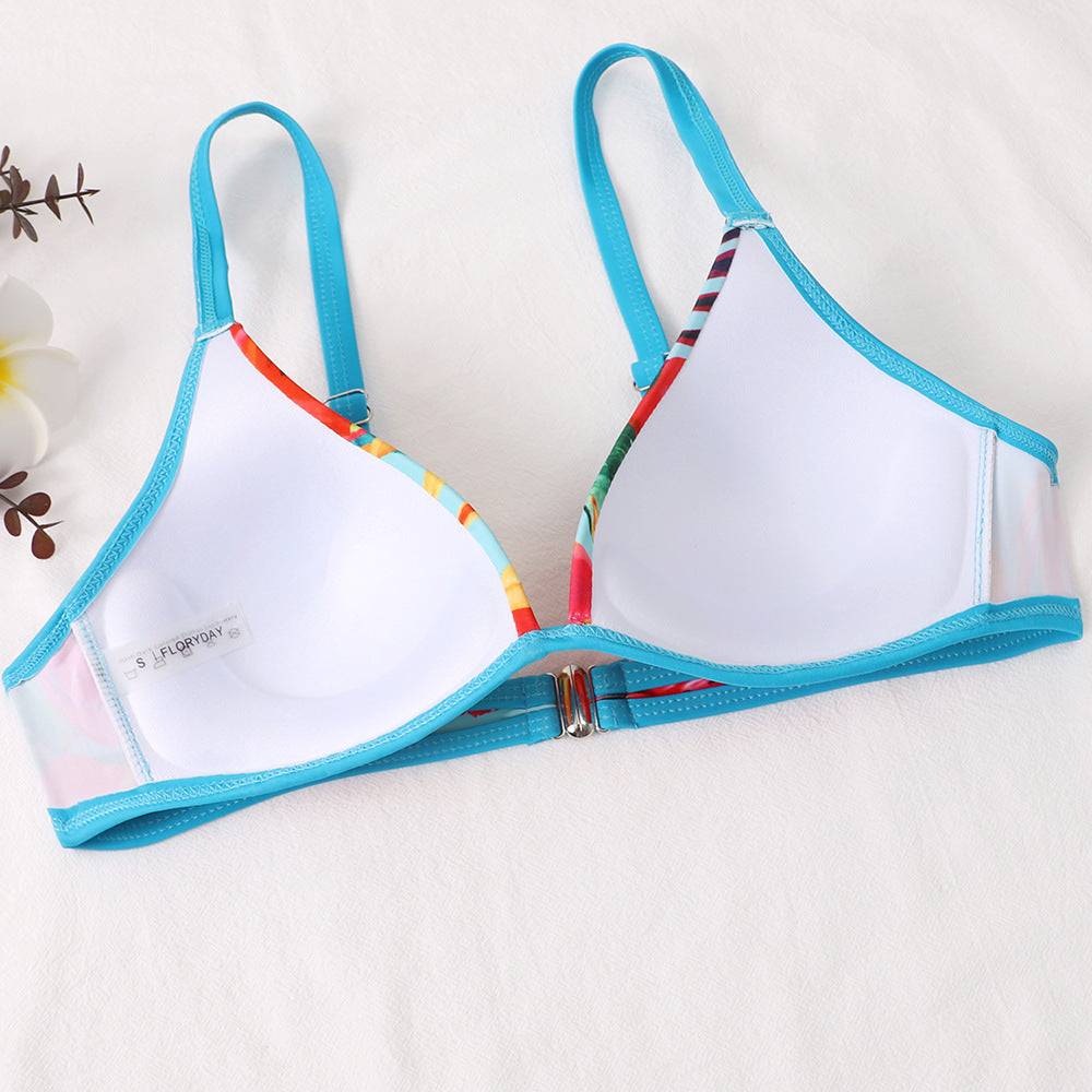Dame Højtskaftet Tropisk Floral Bikini Sæt Stilla