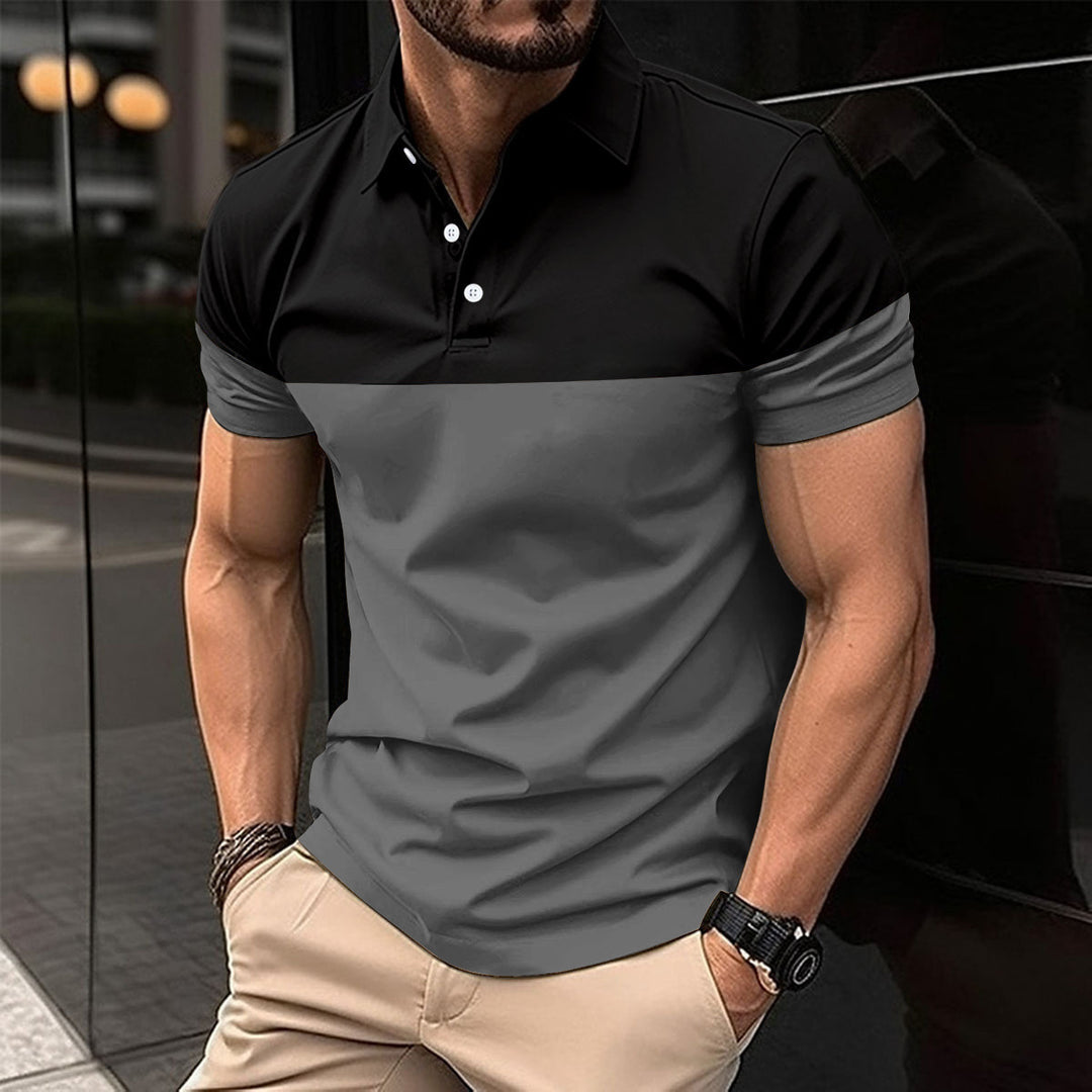 Herrer Poloshirt med moderne farveblok-design og komfortabel pasform Stilla