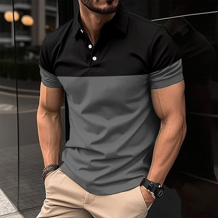 Herrer Poloshirt med moderne farveblok-design og komfortabel pasform Stilla