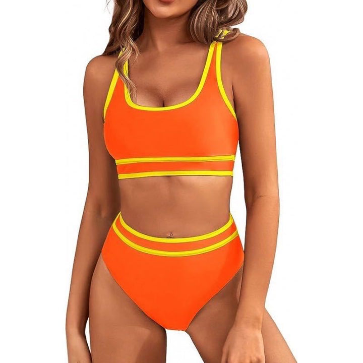 Dame Sporty Bikini-sæt med højtskaffet underdel og brede stropper Stilla