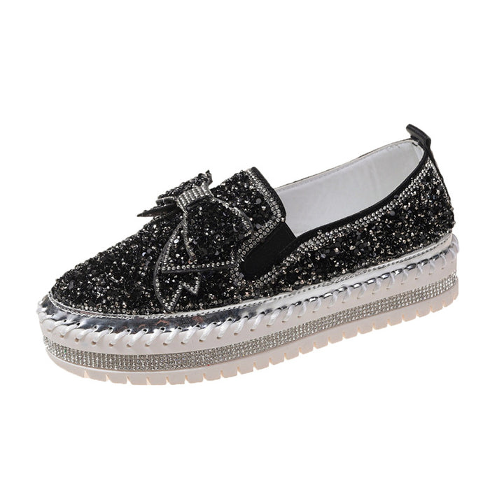 Dame mode Slippers med glitrende strass og elegant sløjfedesign Stilla
