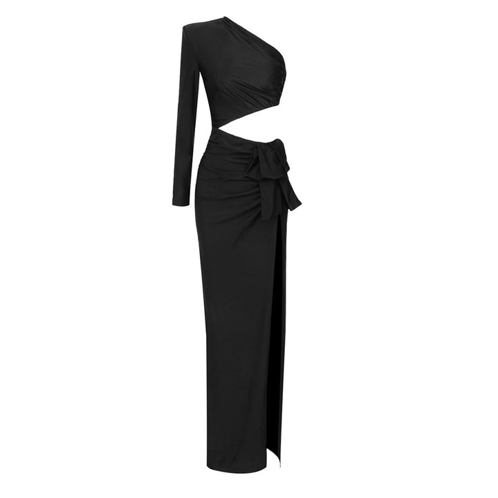 Dame Elegant Maxikjole med asymmetrisk design og swaying nederdel Skovae