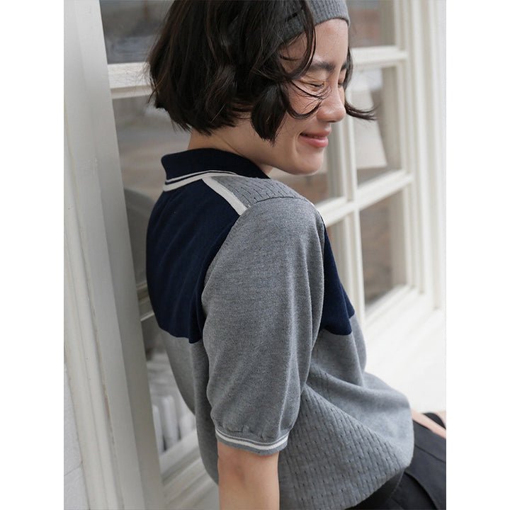 Dame polo shirt med fine kontrastdetaljer og sporty pasform Stilla