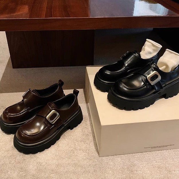 Dame Chunky Loafer Sko med Spænde Stilla
