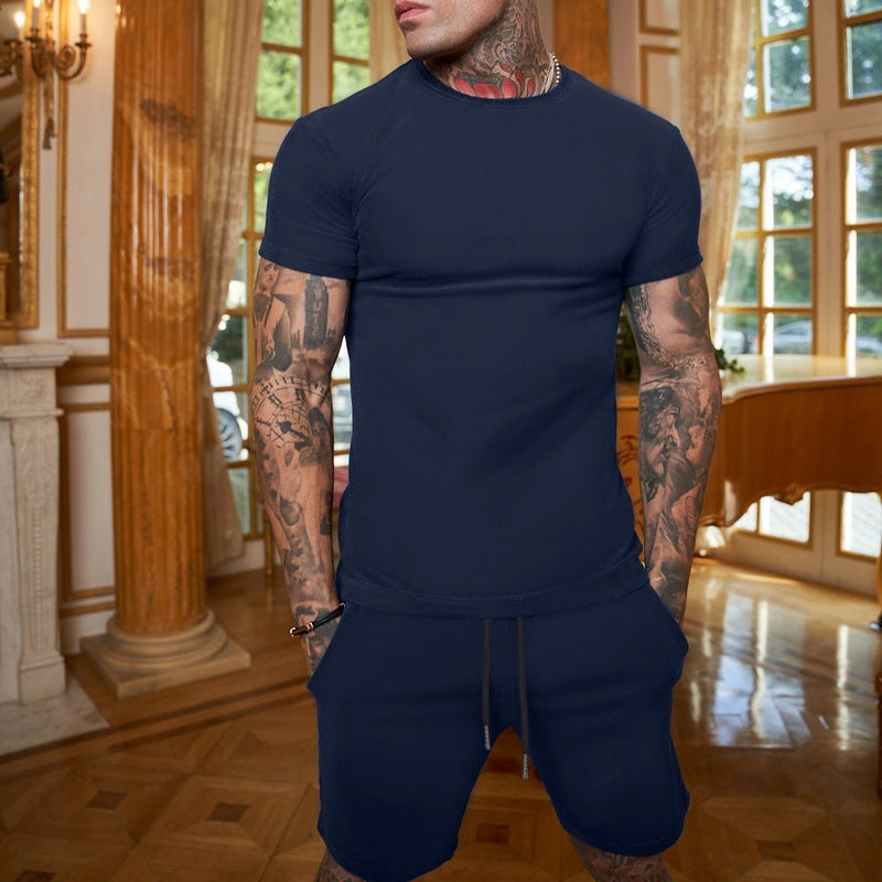 Herrer sporty T-shirt og shorts sæt Stilla
