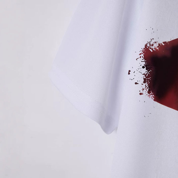 Herrer Poloshirt med kreativt blodsprøjtedesign og humoristisk tryk Stilla