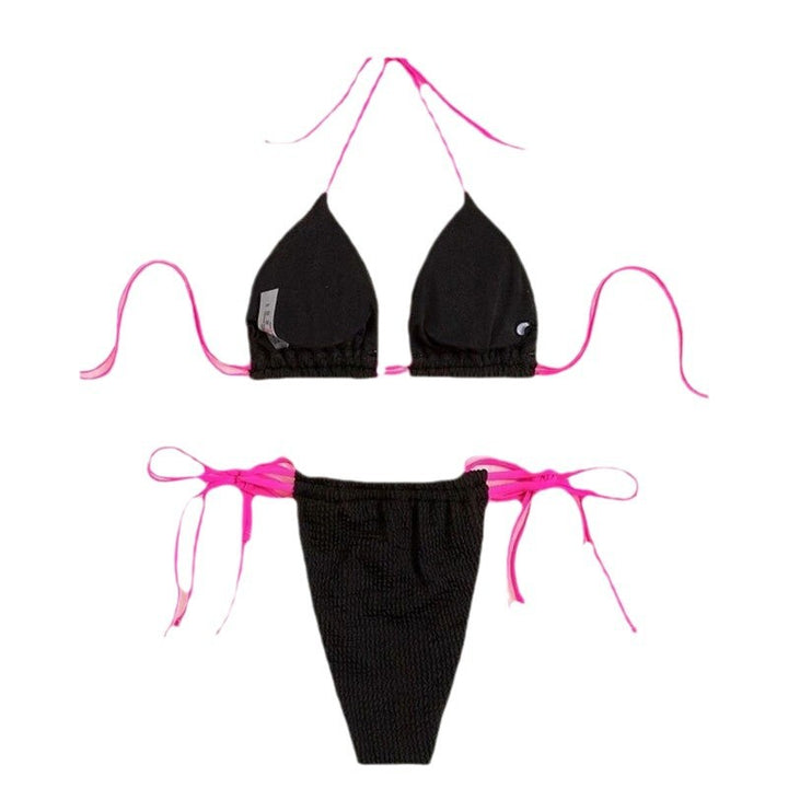 Dame Triangel-Bikini Sæt med høj udskæring og justerbare bånd Skovae