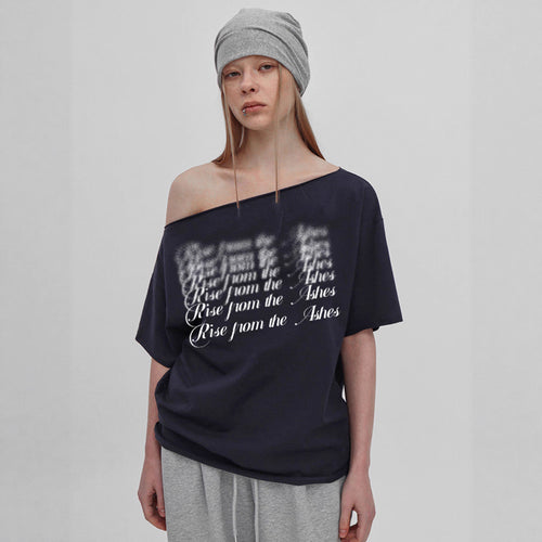 Dame Oversized T-Shirt med krystaludsmykning og V-hals Skovae