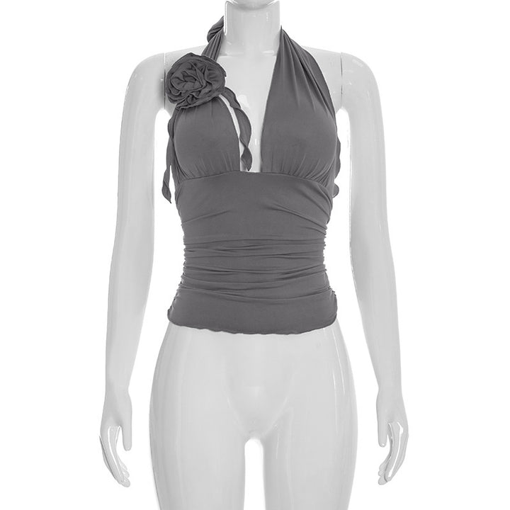 Damen Wickelkleid mit tiefem V-Ausschnitt und gerafftem Design Skovae