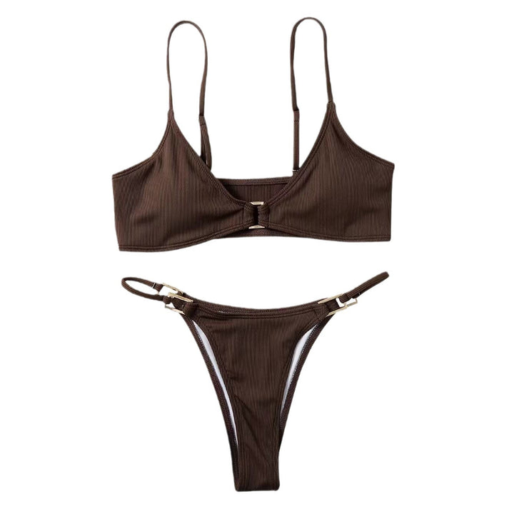 Dame Rib-Højstøttende-Bikini-Sæt Stilla