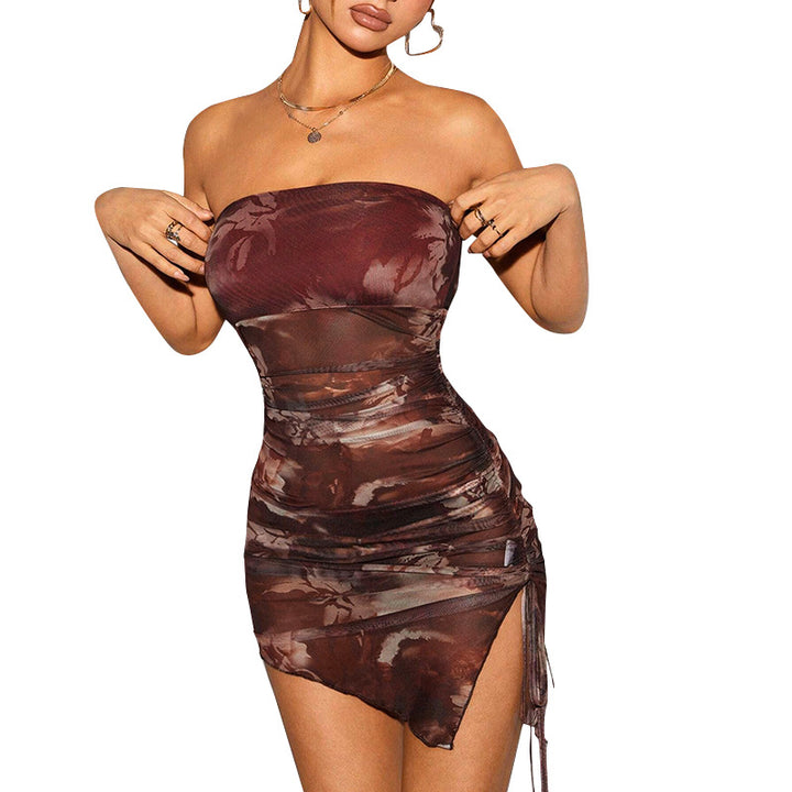 Dame Mini-kjole med raffinerede flæsedetaljer og slidstærkt materiale Stilla