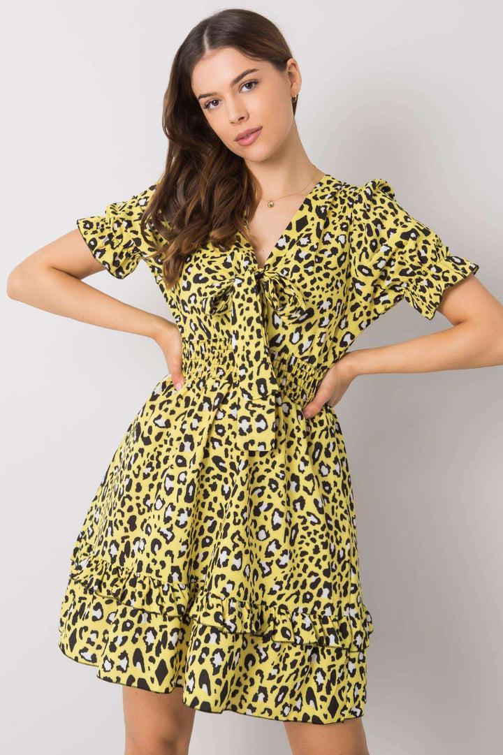 Dame Boho Chic Leopardprint Mini Kjole Stilla