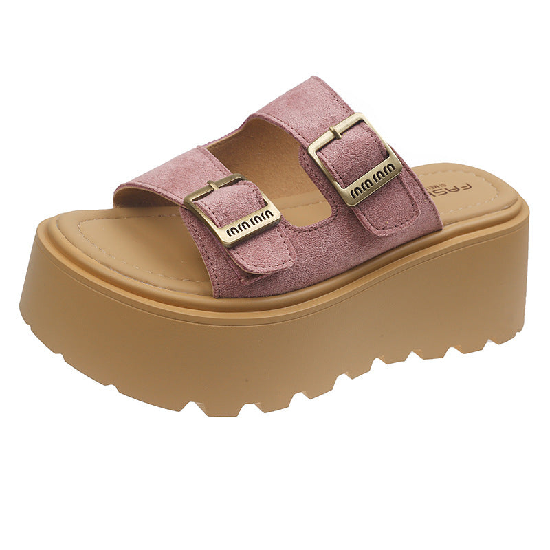 Dame platform-sandaler med dobbelt stropdesign og skridsikker sål Stilla