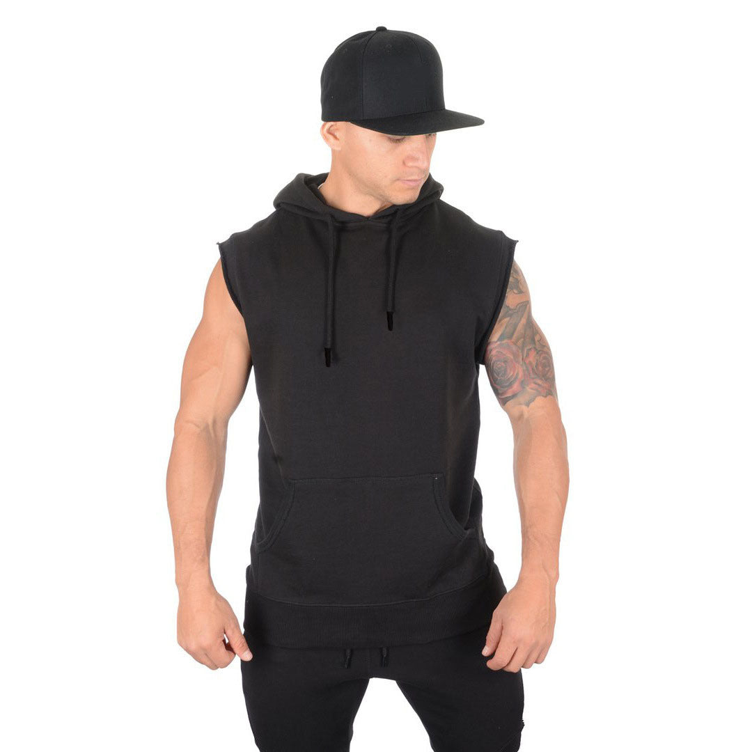 Herre ærmeløs hoodie med praktisk kængurulomme Stilla