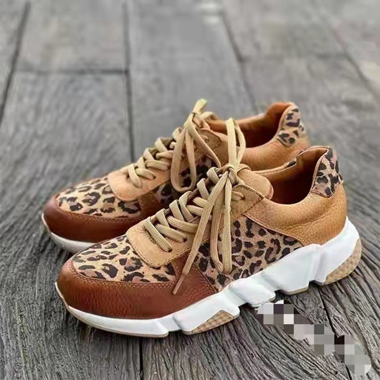 Dame Sporty Sneakers med markant leopardmønster og skridsikker sål Stilla