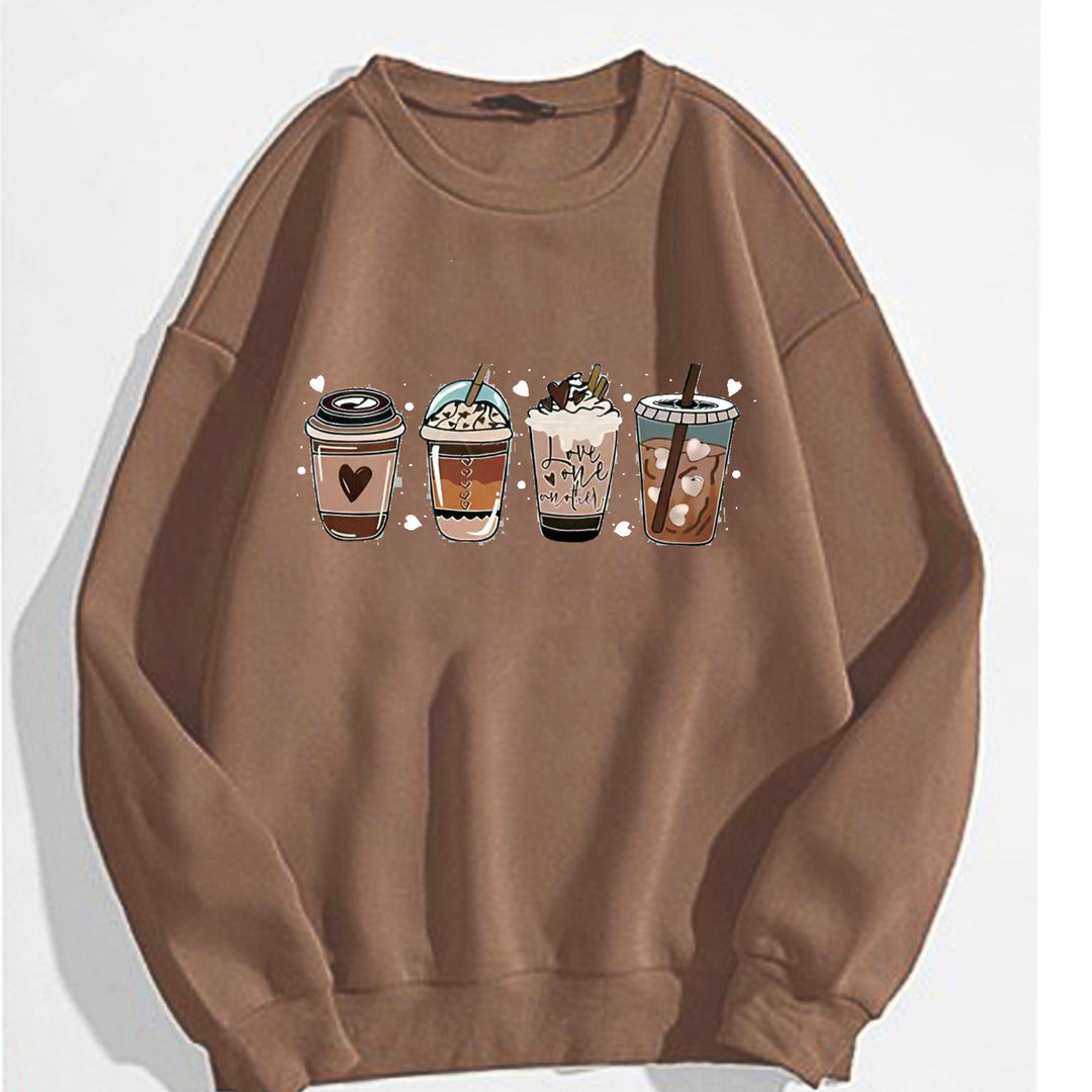 Kvindernes Komfortable Sweatshirt med Kaffemotiv Skovae