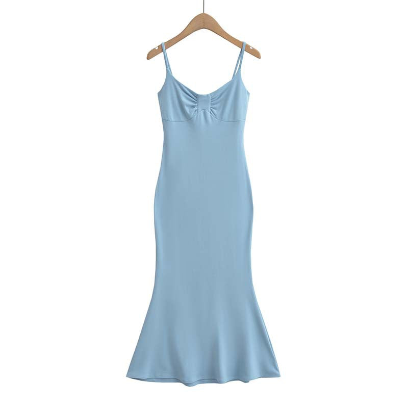 Dame figursyet Maxi-kjole med elegant flæsedetalje og svajende kant Stilla