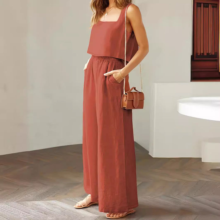 Dame sæt med cropped top og løstsiddende bukser Stilla