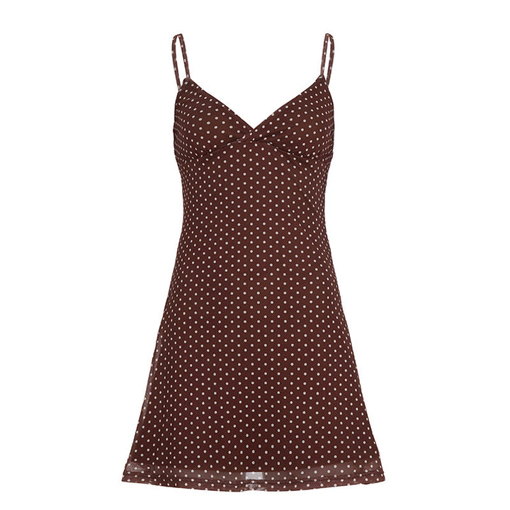 Dame Polka Dots Spaghetti-strop top med let fald Skovae