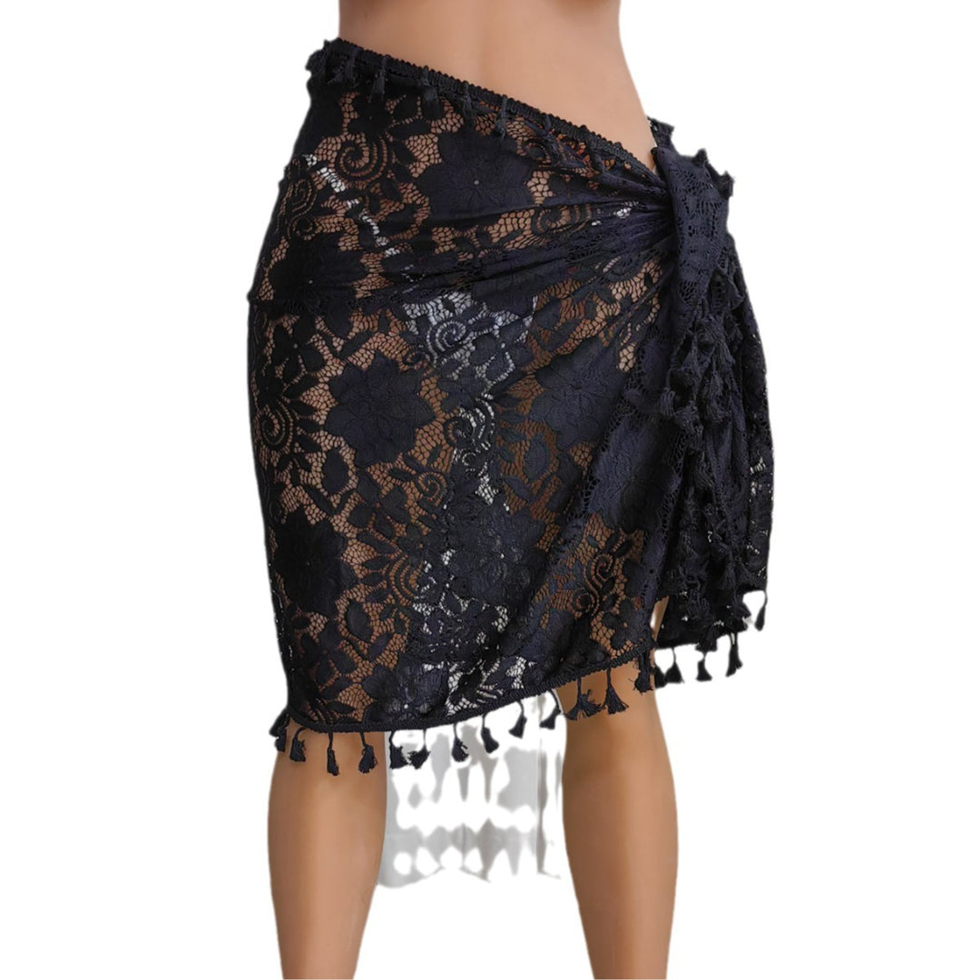 Dame Hækle-Strandsarong med elegante frynser Skovae