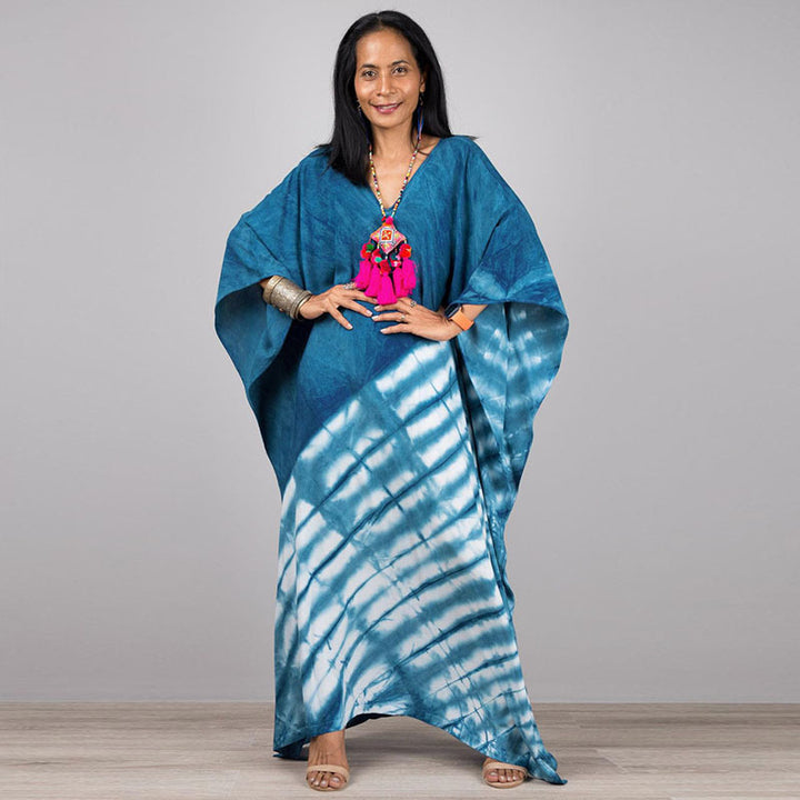 Dame kaftan med kunstnerisk tie-dye-design Stilla