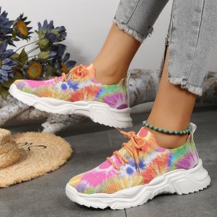 Dame mode Sneakers med blomsterdesign og polstret sål Stilla