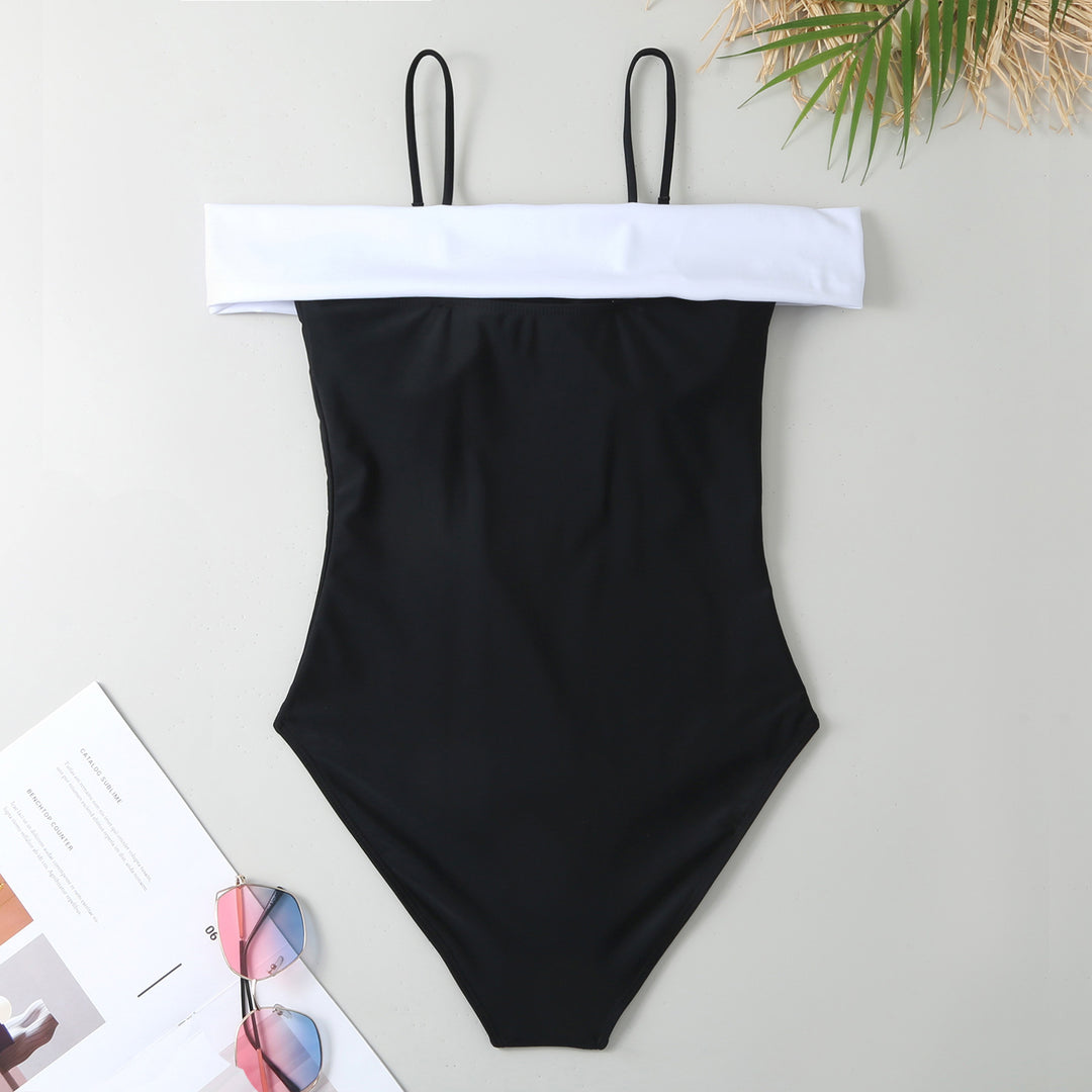 Dame one-piece badedragt med elegant indpakningsdesign og høj benåbning Skovae