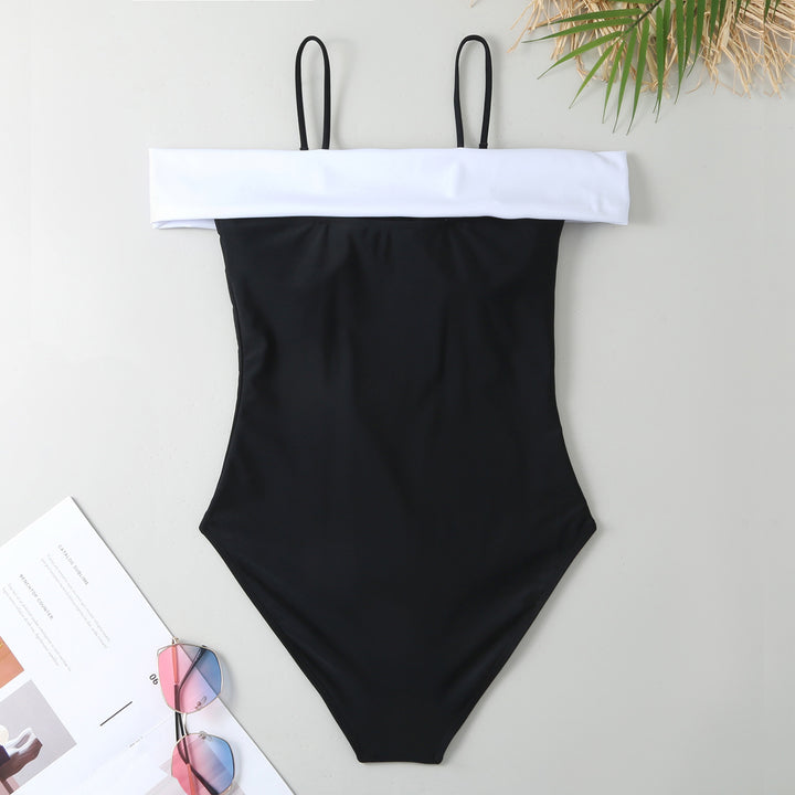 Dame one-piece badedragt med elegant indpakningsdesign og høj benåbning Skovae