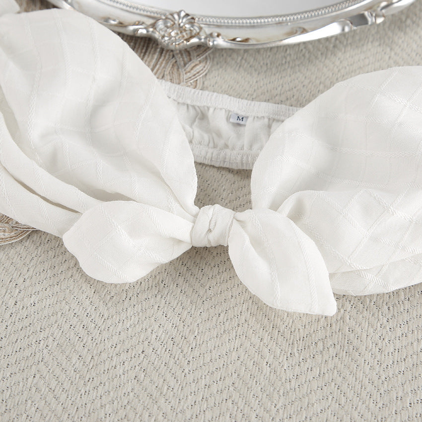 Dame bikini sæt med ruffle detaljer og skulderfri top Stilla