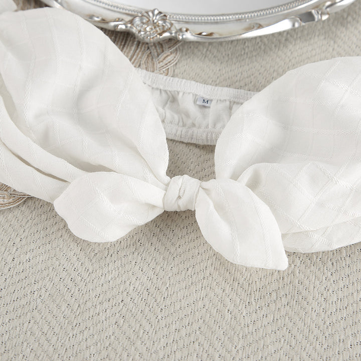 Dame bikini sæt med ruffle detaljer og skulderfri top Stilla