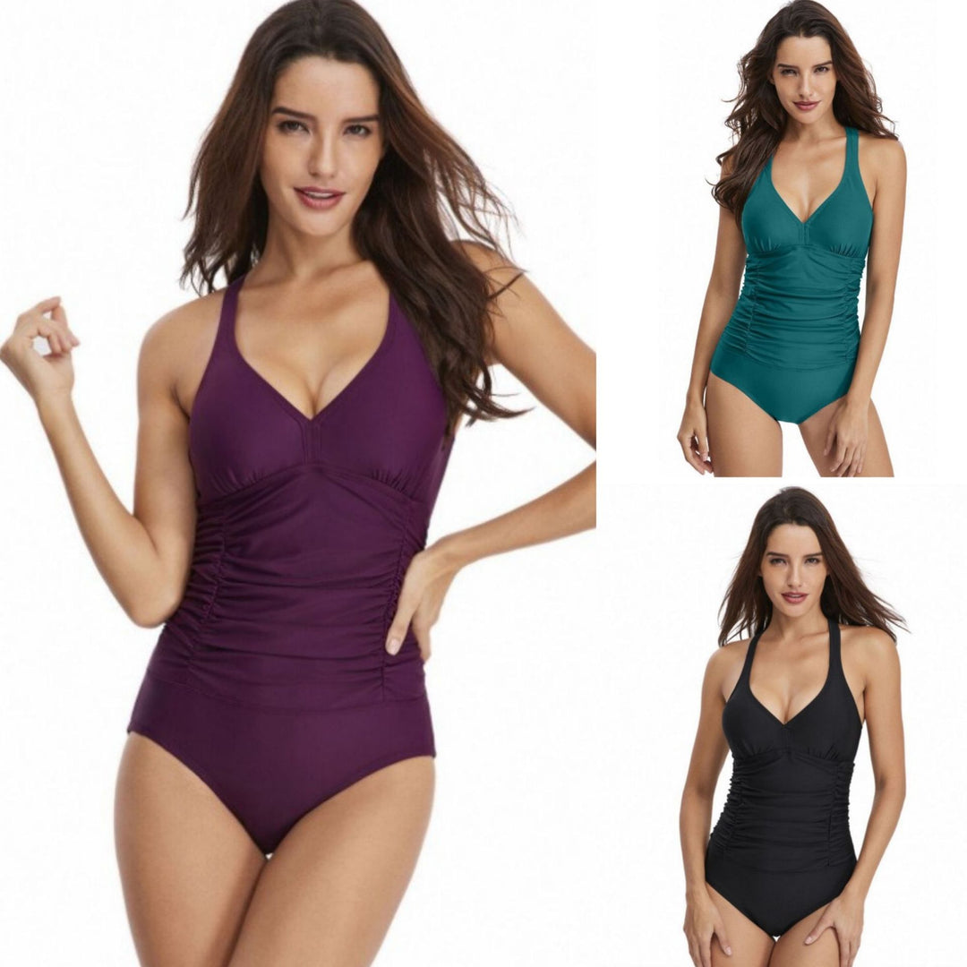 Dame Sporty Badedragt med trendy rynkeelement Stilla
